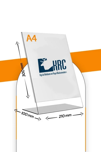A4 L Tipi Dikey Masa Üstü Şeffaf Pleksi Föylük / Broşürlük - 2 Adet - 300mm X 210mm - Resim 3