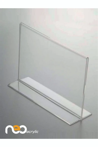 A7 T TİPİ YATAY PLEKSİ FÖYLÜK ŞEFFAF / BROŞÜRLÜK ürün görseli