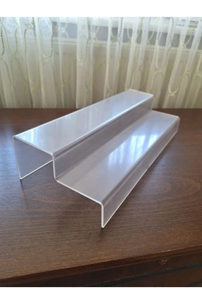 Pleksi 2 Katlı Merdiven Stand Şeffaf Akrilik 1