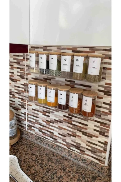 Pleksi Akrilik Banyo Raf 2 Li Set ÇİFT TARAFLI BANT HEDİYE - 6