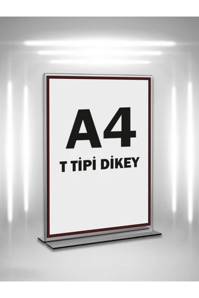 Masa Üstü T Tipi A4 Pleksi Föylük Broşürlük-dikey A4 Föylük-20 Li Paket