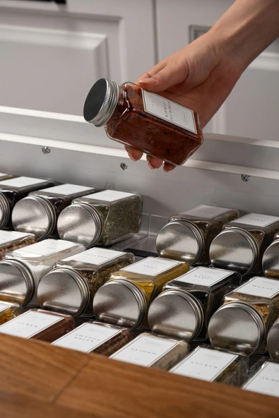 2 Adet Pleksi Şeffaf Stand Baharatlık Standı Çekmece Içi Düzenleyici - Resim 5