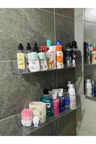 40cm X 10cm Pleksi Raf Şeffaf Çok Amaçlı Kullanıma Uygun Her Eve Lazım