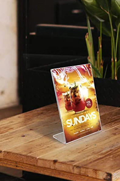 Dm A6 L Tipi Yatay Masa Üstü Şefaf Pleksi Föylük Fiyatlık - Resim 4