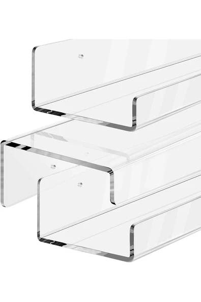Şeffaf Pleksi Raf 38cm (4'LÜ PAKET) - Resim 2