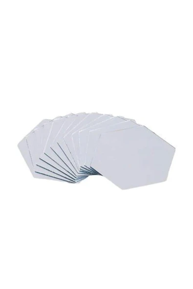 Dekoratif Bal Peteği Pleksi Ayna Gümüş Renk (12 ADET X 11 CM X 12,5 CM) - 4