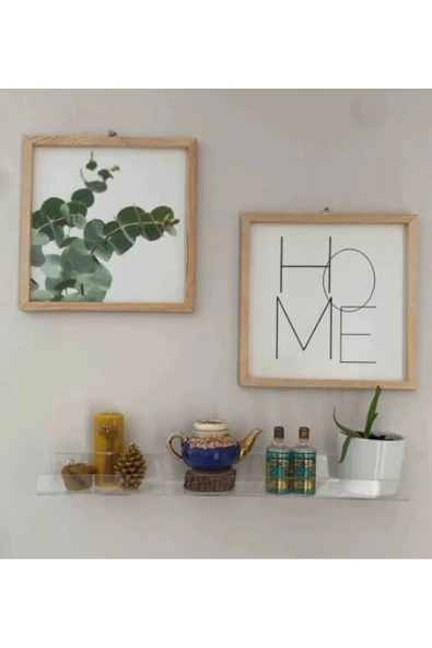 Pleksi Duvar Rafı Kitaplık Ve Banyo Düzenleme Rafı 30cm X 10 Cm  ÇİFT TARAFLI BANT HEDİYE - Resim 3