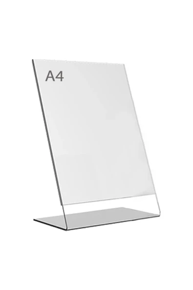 A4 L Tipi Dikey Masa Üstü Şefaf Pleksi Föylük Fiyatlık 5 Adet ürün görseli 1