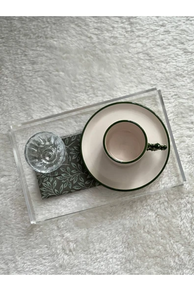 Tekli Şeffaf Pleksi Tepsi 14x22 Sunum Tepsisi - Resim 3