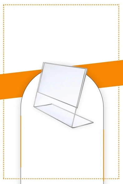 A6 L Tipi Yatay Masa Üstü 20'li Paket / 2.8 Mm Şeffaf Pleksi Föylük / Broşürlük