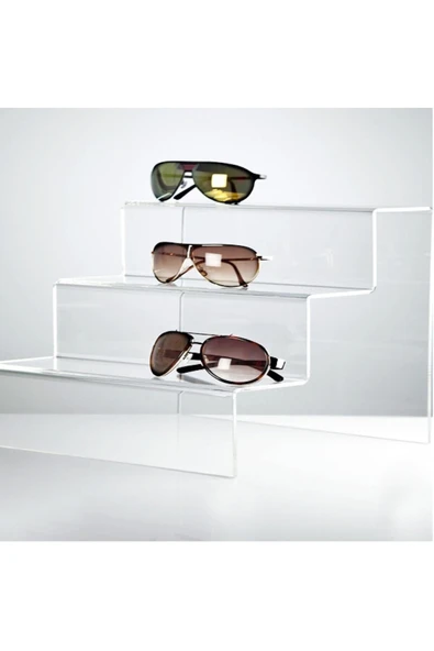 3 Katlı Merdiven Stand Pleksi- Özel Tasarım Pleksi Raf - Resim 2