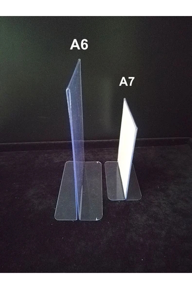 5 Adet Pvc Broşürlük Menülük Etiketlik 10x15 Cm Tutucu Dik Çift Yön A6 Masaüstü Föylük - Resim 6