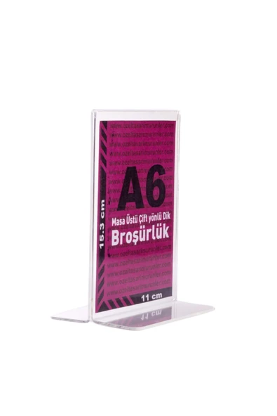 5 Adet T Tipi Dikey A6 Pleksi Föylük Broşürlük - Resim 2