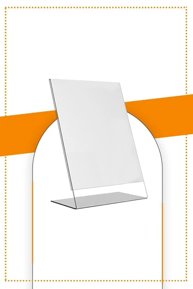 A4 L Tipi Dikey Masa Üstü 2.8 Mm Şeffaf Pleksi Föylük / Broşürlük ürün görseli 1