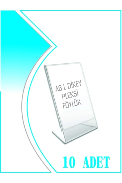 L Tipi A6 Kağıdı Boyutlu Dikey Pleksi Föylük 10 Adet ürün görseli 1