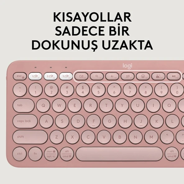 Logitech Pebble 2 Combo Pembe Kablosuz Klavye Mouse Seti - Outlet - 5