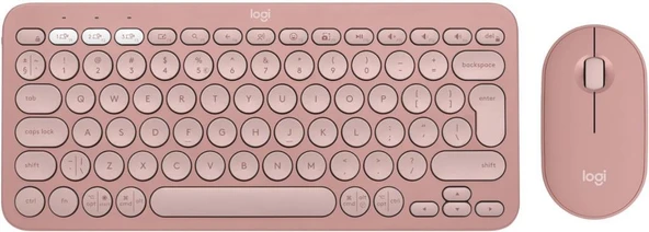 Logitech Pebble 2 Combo Pembe Kablosuz Klavye Mouse Seti - Outlet