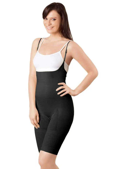 Elit Life Kadın Boy Dikişsiz Toparlayıcı Korse Siyah 895 - Resim 2
