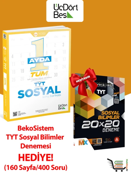 TYT 1 Ayda Tüm Sosyal Soru Bankası BekoSistem 20x20 Sosyal Bilimler denemesi HEDİYELİ - 2