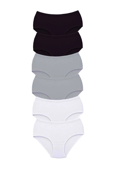6 Adet Tutku Kadın Yüksek Bel Bato Kalın Lastik Külot S16 - Resim 2