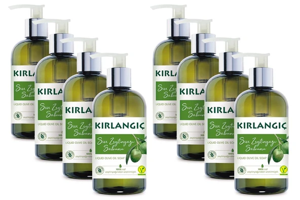 KIRLANGIÇ 400 ML ZEYTİNYAĞLI VEGAN SIVI SABUN * 8 ADET