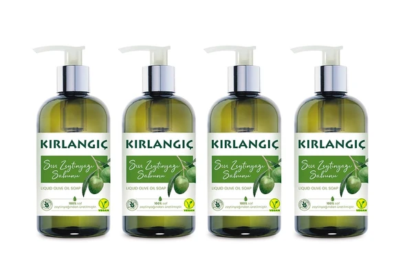KIRLANGIÇ 400 ML ZEYTİNYAĞLI VEGAN SIVI SABUN * 4 ADET