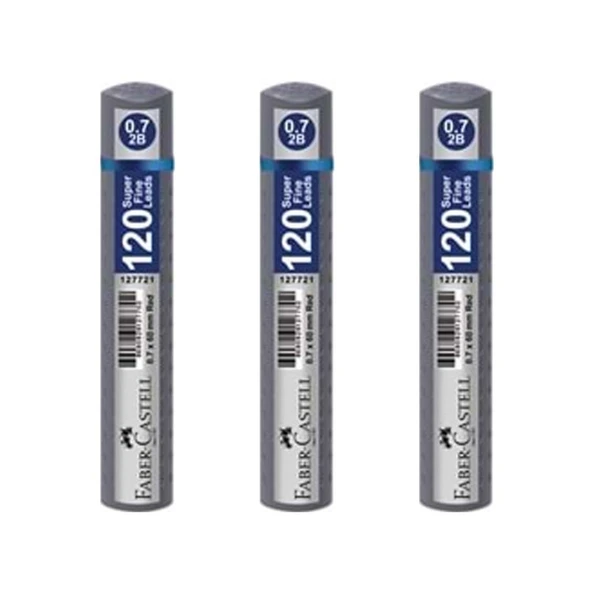 Faber-Castell Grip Min 0.7 mm 120'li Tüp Gri - 3 Adet