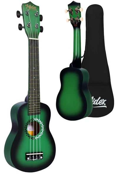 Midex UKX-600GR Sunburs Efektli Maun Concert Ukulele Full Set - 3