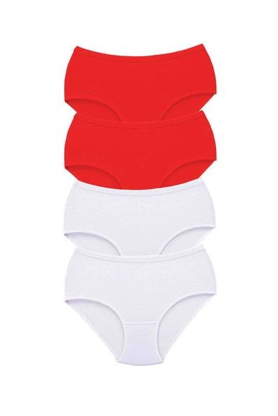 4 Adet Tutku Kadın Yüksek Bel Bato Kalın Lastik Külot S7 - Resim 2