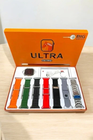 Akıllı Saat 7 Kordonlu Metal,Plastik Ve Hasır Kordon Seçeneği - Resim 5