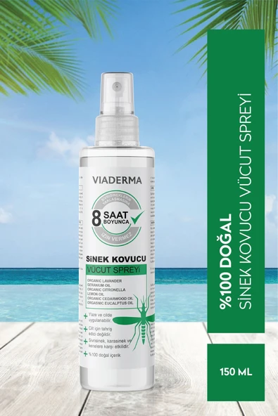 Viaderma Sivrisinek Sinek Kovucu Koruyucu Vücut Spreyi Bitkisel Tüm Vücut Için Aile Boy 150 ml - 2