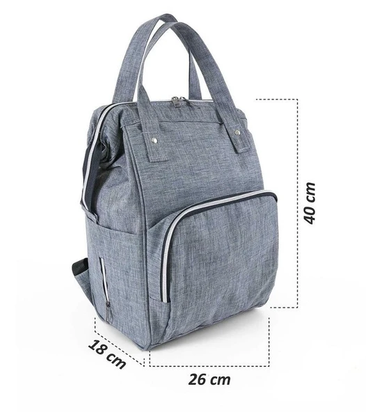 Tommybaby Anne Bebek Bakım Sırt Çantası Biberon Termoslu Sıvı Geçirmez Bebek Çantası - 6