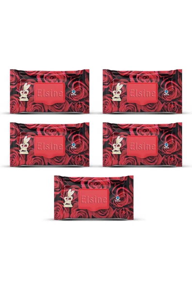 5 Paket Red Rose Islak Havlu Mendil 90 Adet Kapaklı Gül Kokulu - 2