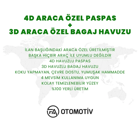 Opel Combo 4D Havuzlu Paspas Ve Bagaj Havuzu 2024 Model Ve Sonrası - Resim 7