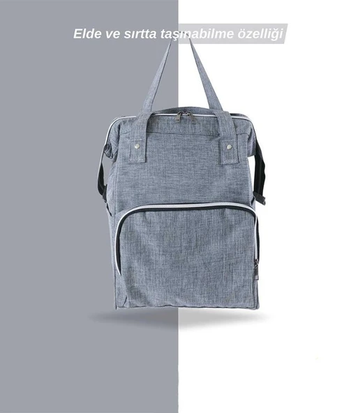 Tommybaby Anne Bebek Bakım Sırt Çantası Biberon Termoslu Sıvı Geçirmez Bebek Çantası