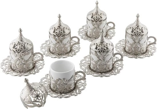 Motif Kahve Fincan Takımı 6 Kişilik Gümüş Renk 365-K-11