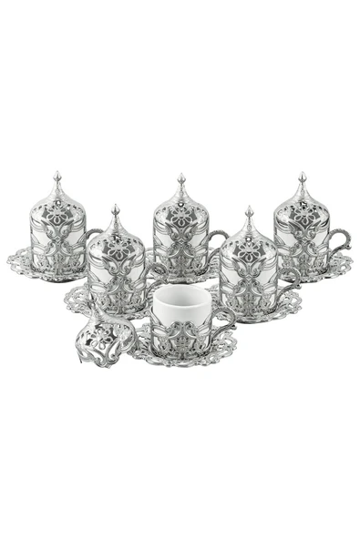 Motif Kahve Fincan Takımı 6 Kişilik Gümüş Renk 365-K-11 - 2