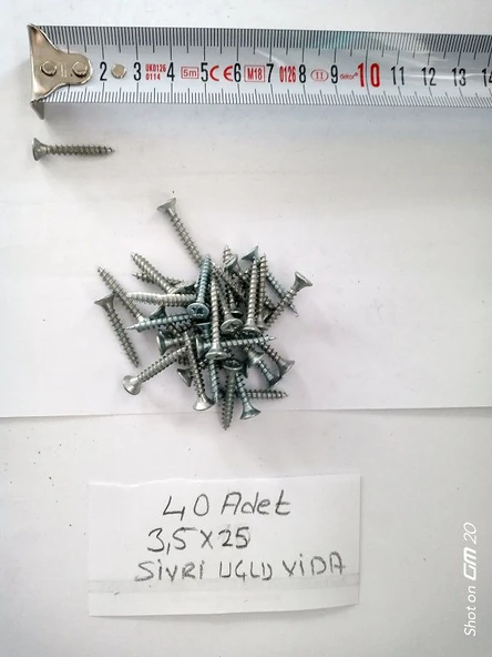 100 ADET 3,5X25 SİVRİ UÇLU VİDA