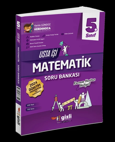 Gizli Yayınları 5. Sınıf Matematik Usta İşi Soru Bankası (Kavram Haritası Hediyeli)