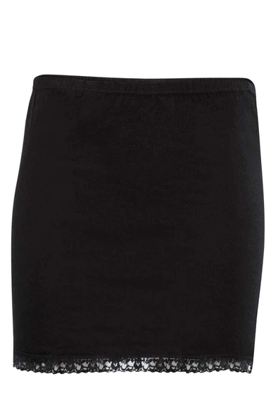 Kadın Dantel Detaylı Mini Jüpon Etek Astarı Siyah - 3001A - Resim 3