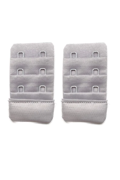 2 Adet Agraf Sütyen Uzatma Kopçası 3 Sıra / 2 Kanca Gri ürün görseli