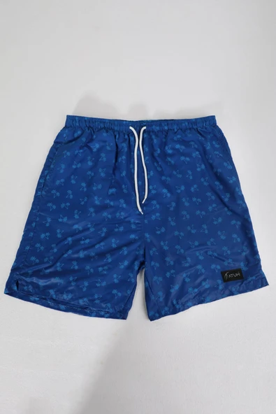 Erkek Cepli Fileli Suda Desen Çıkan Deniz Şortu - Resim 4