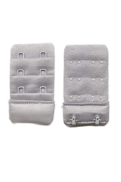 2 Adet Agraf Sütyen Uzatma Kopçası 3 Sıra / 2 Kanca Gri - Resim 3