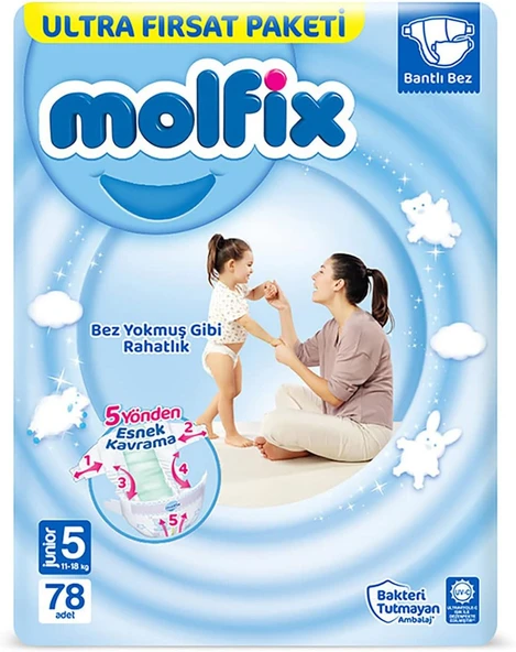 Molfix 5 Numara Junior 78'li Bebek Bezi ürün görseli