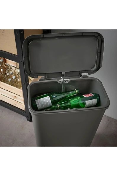 KNÖCKLA ÇÖP KUTUSU, Koyu Gri, 50 lt, BÜYÜK BOY ÇÖP KUTUSU HACİM 50 LT - 8