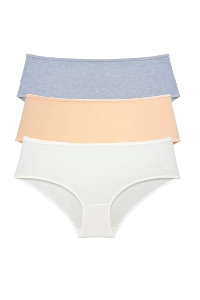 3 Adet Kadın Yüksek Bel Bato Külot Gri Ten Krem ürün görseli