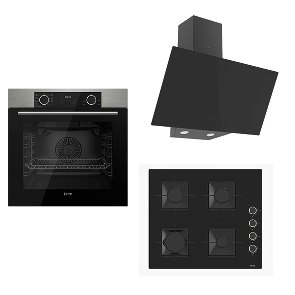 Ferre Siyah Fryart Ankastre Set ( XE63MI - SS205 - D077 )
