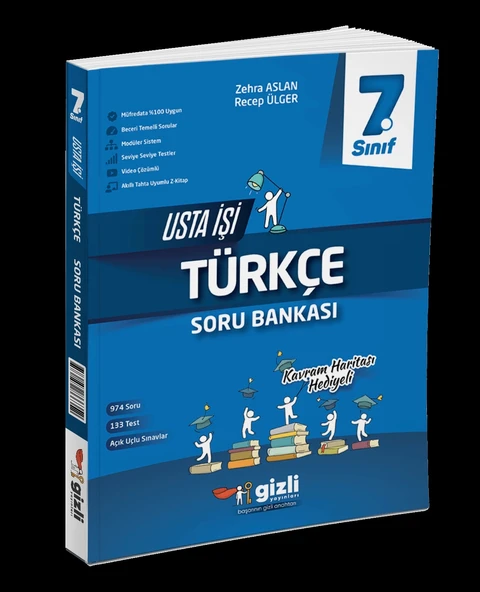 Gizli Yayınları 7. Sınıf Türkçe Usta İşi Soru Bankası (Kavram Haritası Hediyeli)