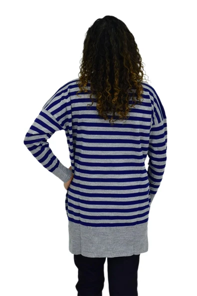 Kadın Çizgili Oversize Kazak BGL-ST04083 - Resim 9