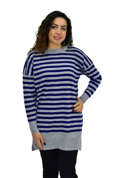 Kadın Çizgili Oversize Kazak BGL-ST04083 - Resim 6